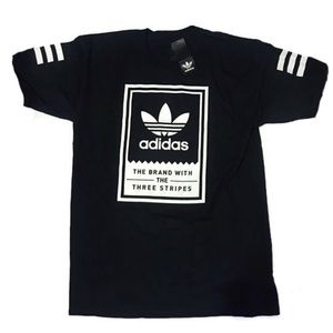 Adidas Shoes Classic Vintage Trefoil Black T Shirt